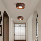 Liora Wooden Flush Ceiling Light – Minimalist Dome Style