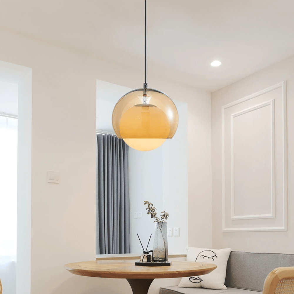 Orbia Glass Pendant Light – Modern Minimalist Globe